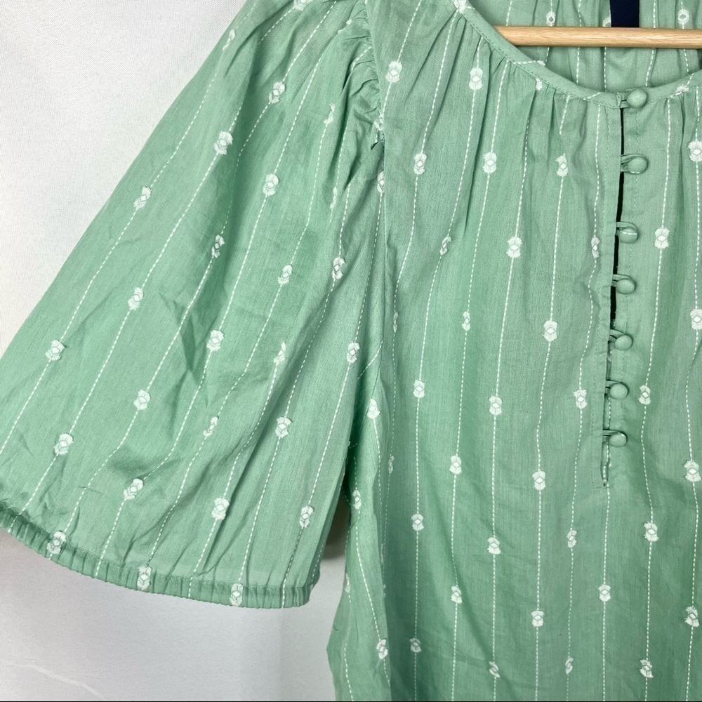 Universal Thread Green Printed Short Puff Sleeve … - image 4